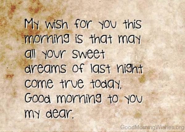 Good Moring To You My Dear