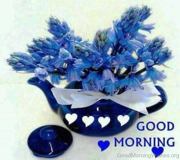 Good Morning With Blue Flowers