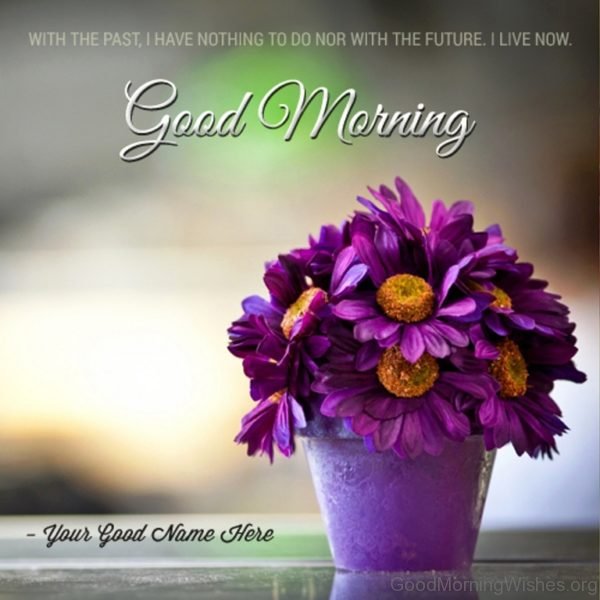 Purple Flowers Good Morning Image