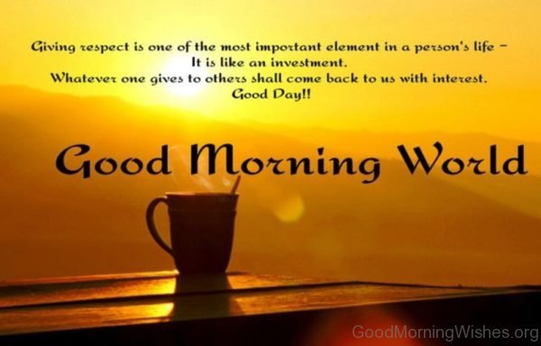 Giving Respect Is One Of The Most Important Element In A Persons Life