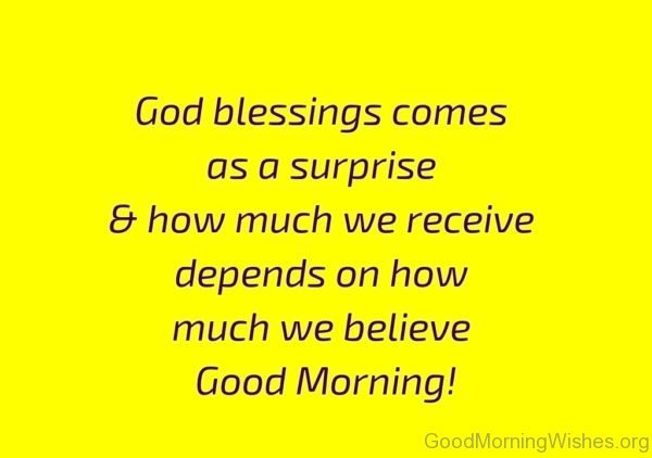 God Blessing Comes As A Surprise