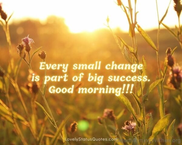 Every Small Change Is Part Of Sucess Good Morning Status