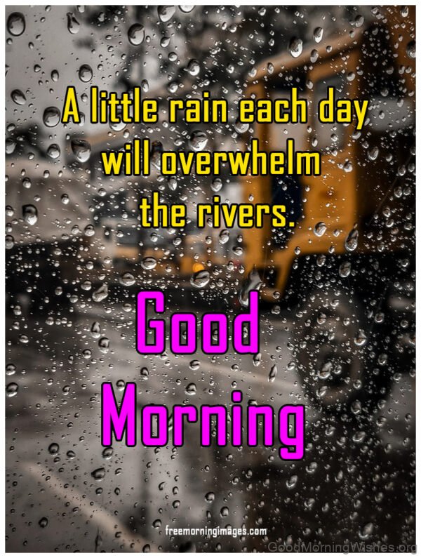 Good Morning With Beautiful Rain Drops Pic