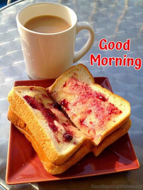 Good Morning With Bread Jam Breakfast Picture