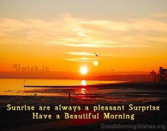Sunrise Are Always A Pleasent Surprise Have A Beautiful Morning Status