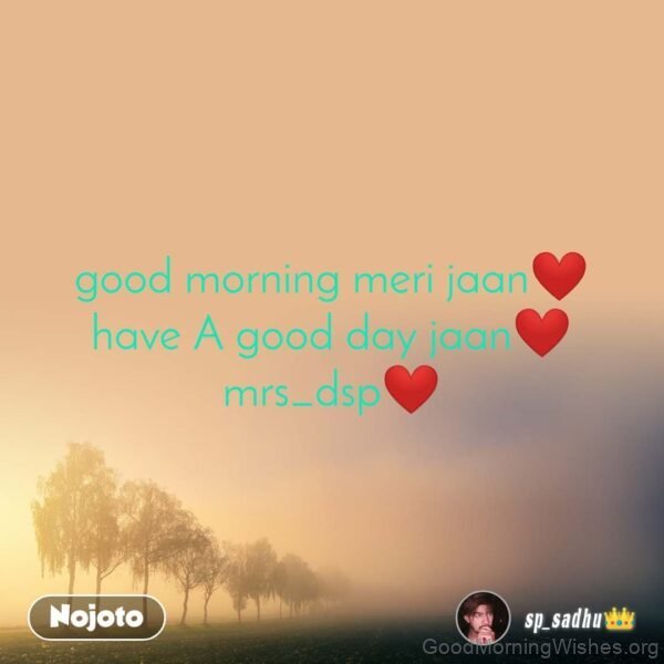 Good Morning Meri Jaan Have A Good Day Jaan