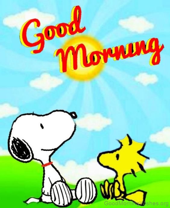 Happily Good Morning Wish Snoopy Pic