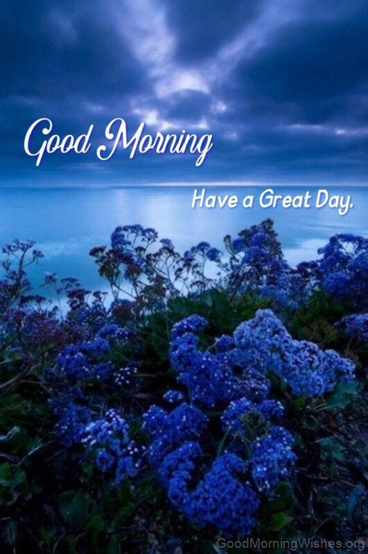 Blue Flower Good Morning Pic