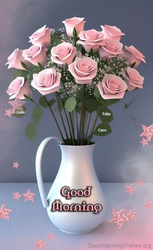 Good Morning Pink Flower Take Care