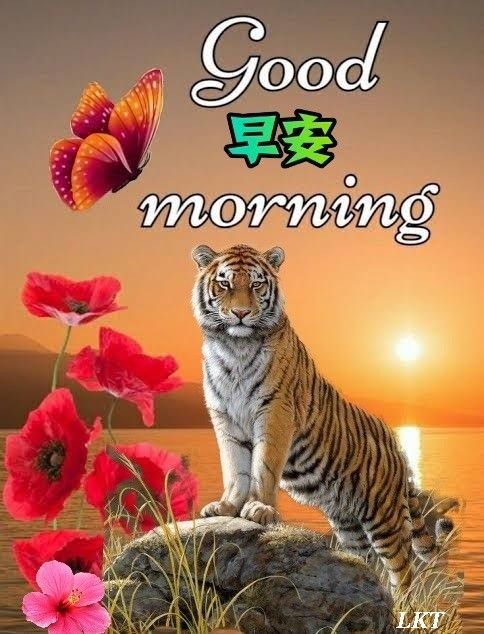 Good Morning Cool Tiger Image