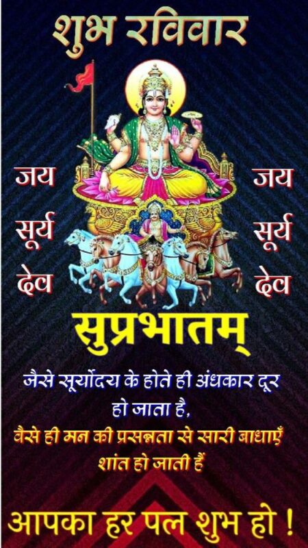 Surya Dev Shubh Ravivar Good Morning Image In Hindi